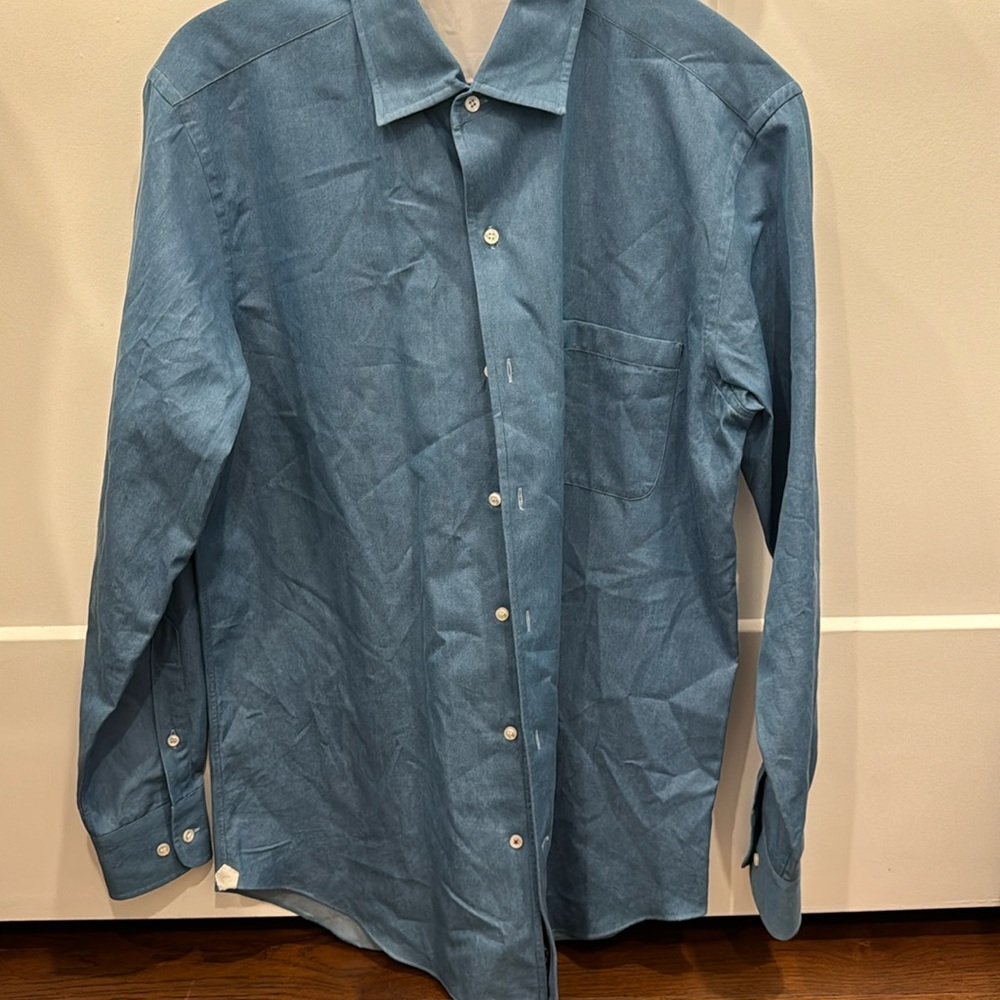 Loro Piano. Men’s, blue button down. Worn once, dry cleaned. No flaws.
